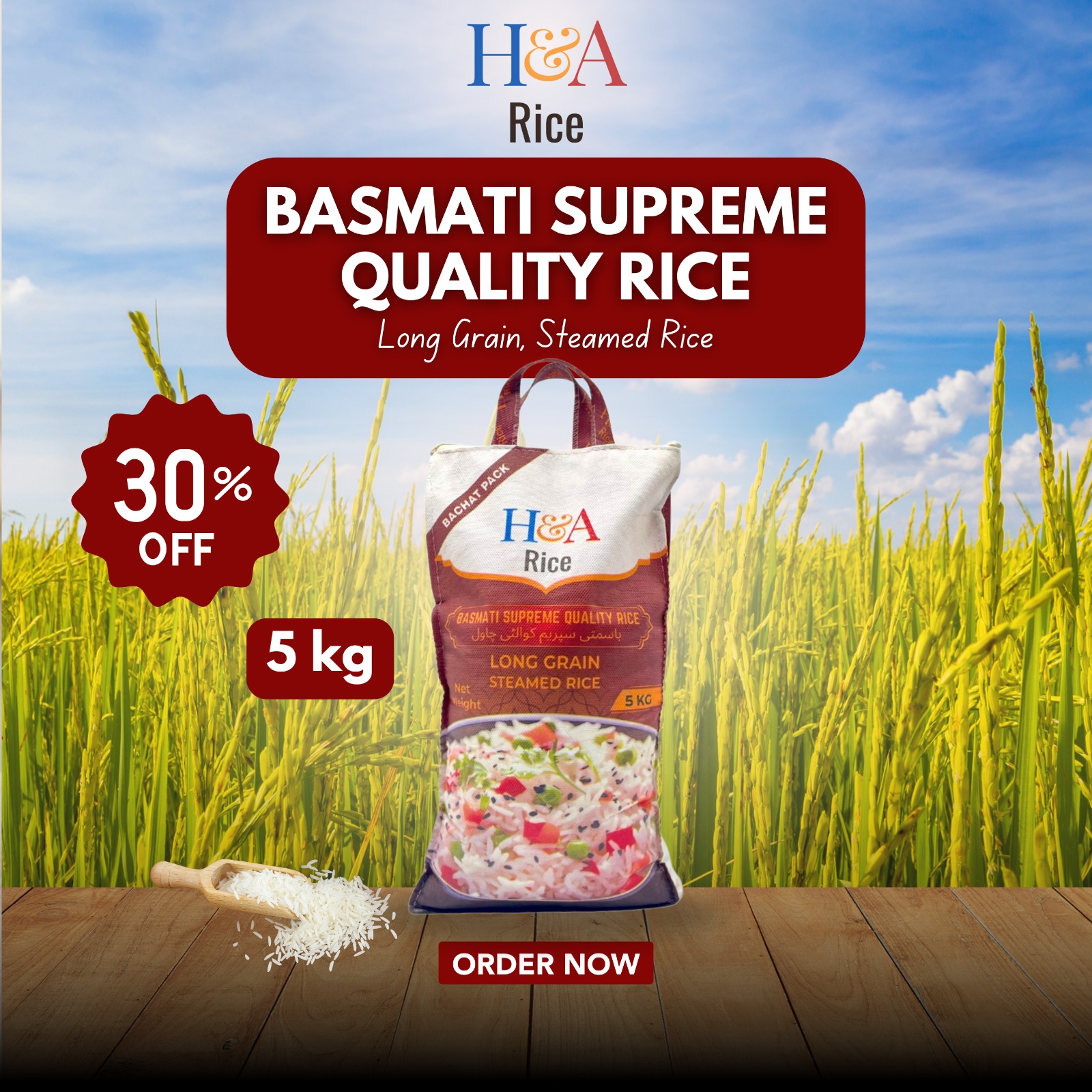 Basmati Supreme Quality Rice 5kg Pack – Premium Long-Grain Aromatic Rice for Flawless Cooking