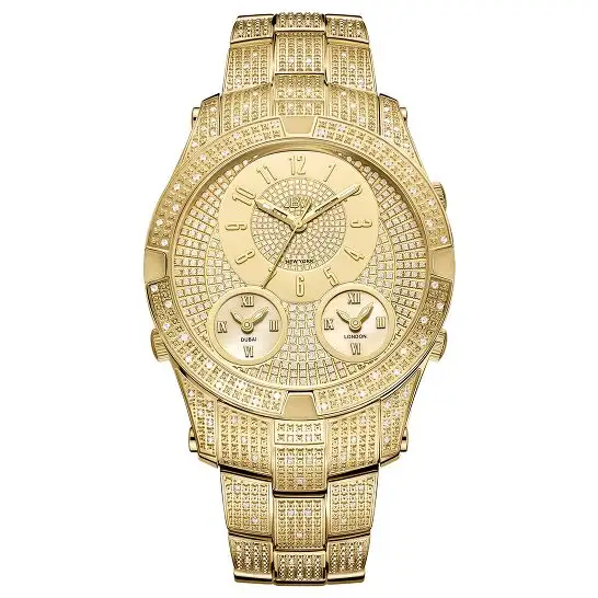 JBW Jet Setter III Quartz Crystal Gold Dial Men's Watch