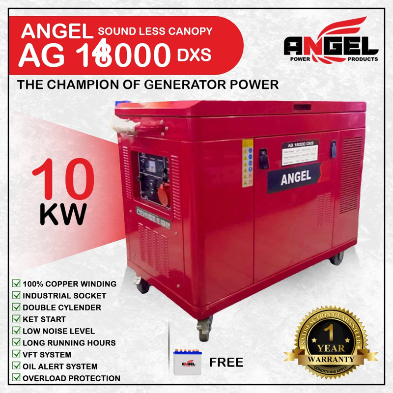 Angel AG 18000 DXS 15.0 KVA ( 10000 Watts) Petrol + Gas Canopy Generator With Official Warranty