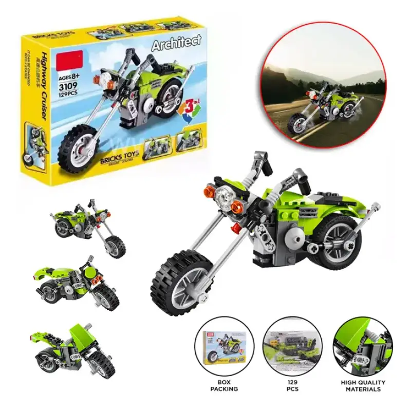 3 in 1 Architect Series Highway Cruiser Building Block Toy Set 129+ Brick Pcs