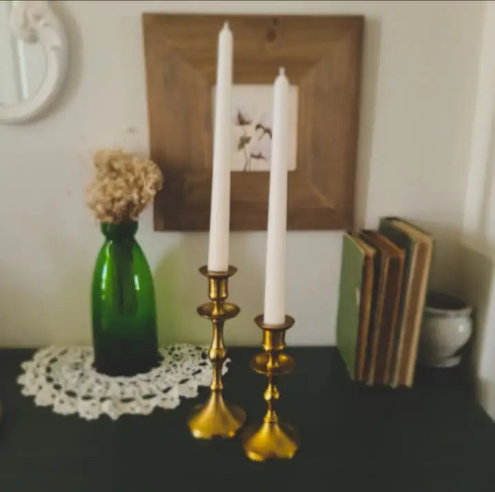 SET OF 2 - CANDLES CITY SCENTED WHITE CLASSIC TAPER CANDLES (10 INCHES TALL)