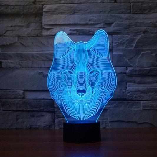 Ticent Animals Wolf 3D Night Light 3D Illusion Night Light Bedside table Lamp