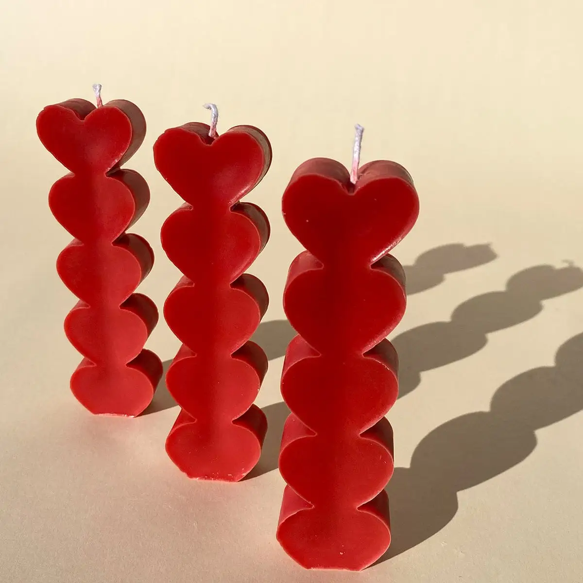 CANDLES CITY -- PACK OF 2- HEART PILLAR CANDLES