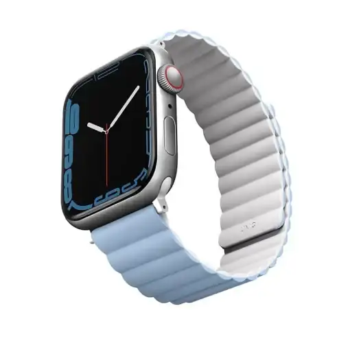 Uniq Revix Reversible Magnetic Apple Watch Strap Series 1-8 SE/SE2 41/40/38mm – Arctic (White/Blue)