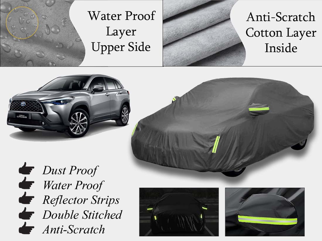 Toyota Cross Top Cover | Grey | Anti-Scratch | Double Layer | Heat Proof | Water Proof