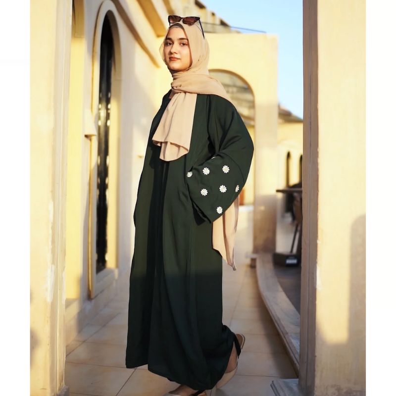 Hatun Embellished Sleeves Abaya For Women