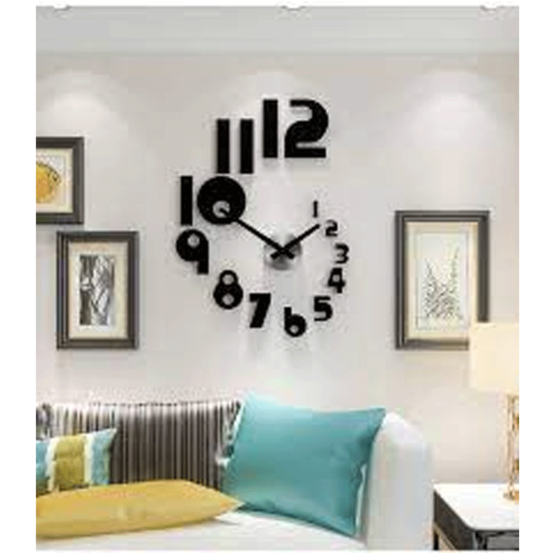 Acrylic Wall Clock 3D Numbers Design