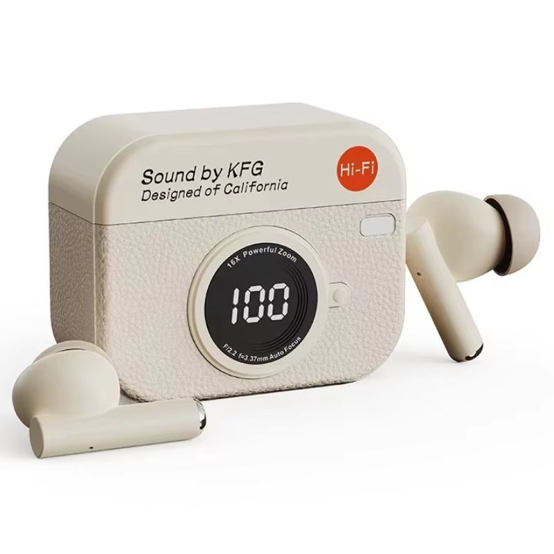 X73 Retro Camera Leather Grain Design Wireless Earbuds