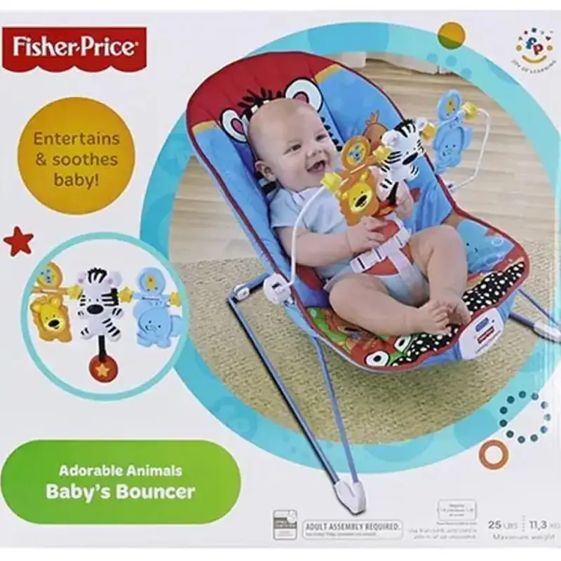 Fisher Price Baby Bouncer Toddler Rocker with Calming Vibration - Pink