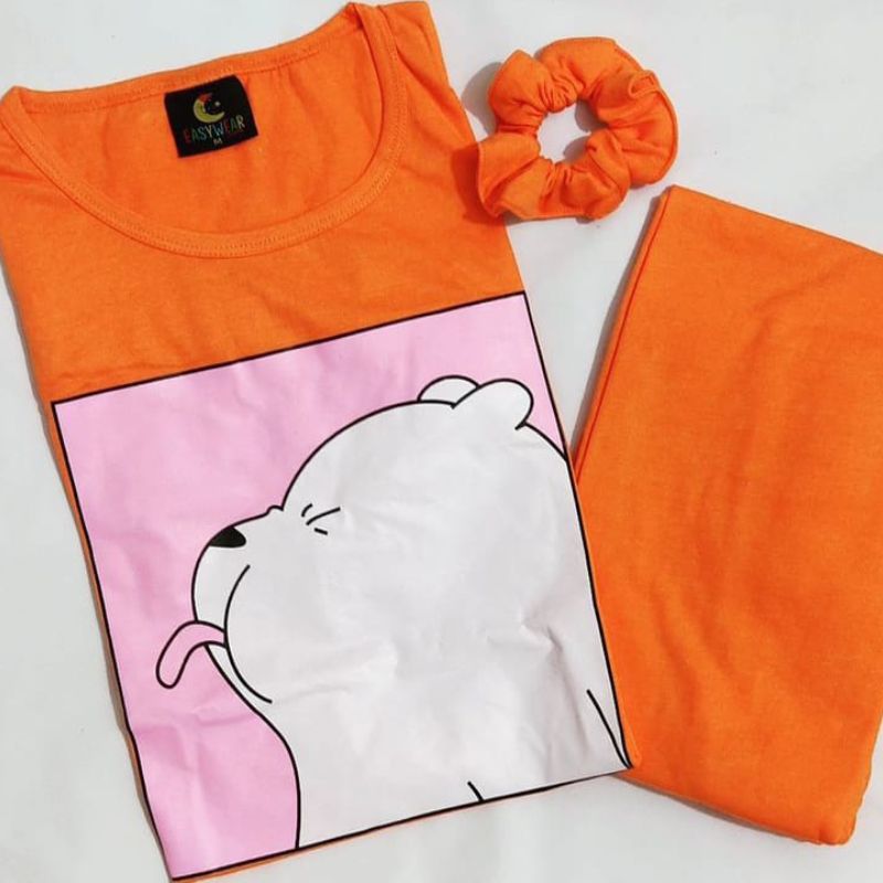 Orange Bear Half Sleeves Casual Wear Shirt & Trouser ( Nightwear)