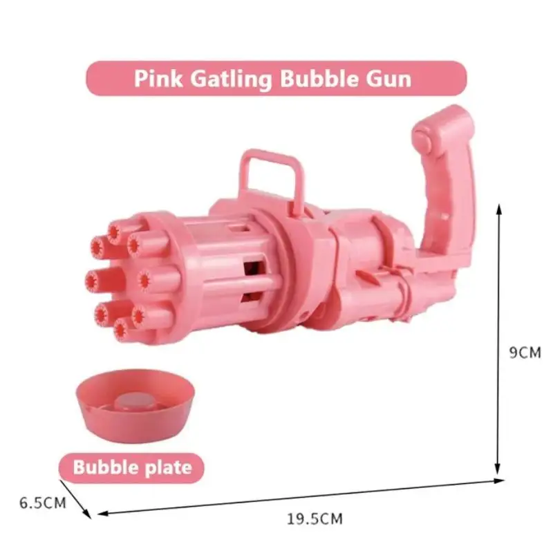 Massive Bubble Gun  Kids Automatic Bubble Gun Toys Summer Soap Water Bubble Machine Pink