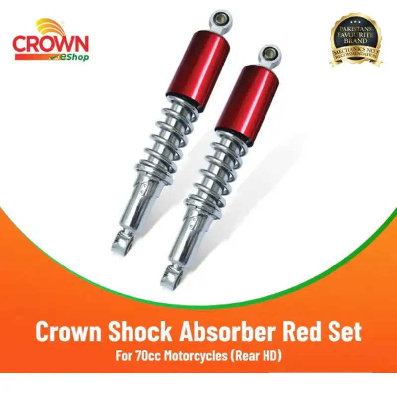 Crown Shock Absorber Set Rear Red for 70cc Motorcycles
