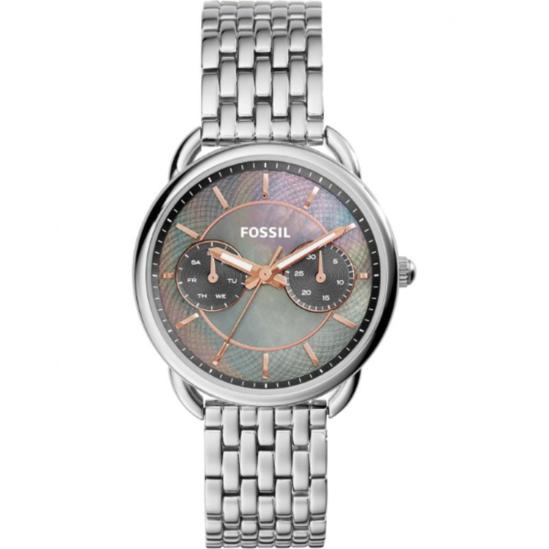 Fossil Tailor Silver Stainless Steel Mother of Pearl Dial Quartz Watch for Ladies – ES3911