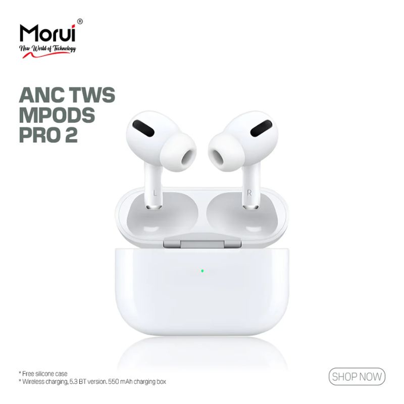 Morui - MPODS PRO 2 Wireless Earbuds With Buzzer 5.3 BT Version 550 mAh Charging Box With 1 Year Warranty