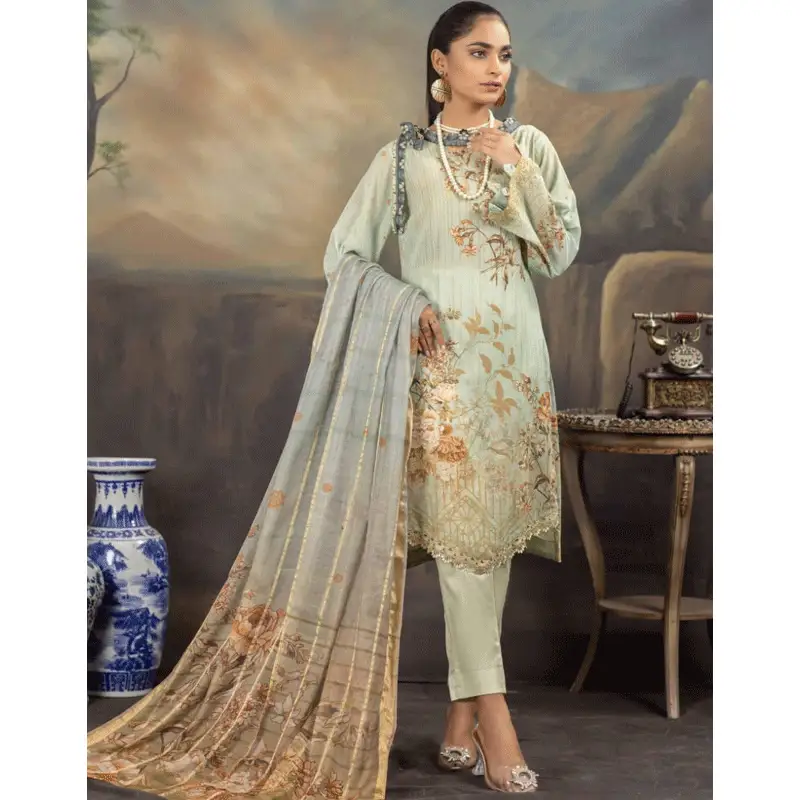 Unstitched 3 Pcs Digitally Printed Swiss lawn Suit By Roop Collection