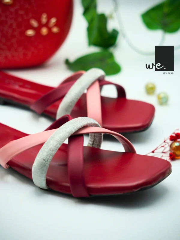 Vibrant Multi-Strap Flat - Red - WE BY RJS