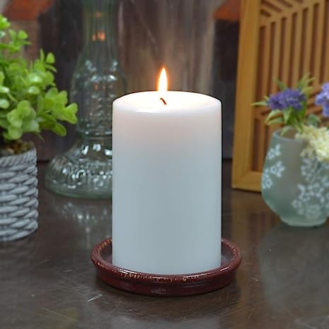 CANDLES CITY -- HANDMADE WHITE PILLAR CANDLE - UNSCENTED (3.5x2 Inches,)