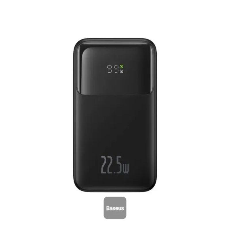 Baseus Comet Series Dual-Cable Digital Display Fast Charge Power Bank 22.5W Black