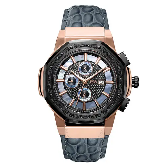 JBW Men's 10 YR Anniversary Saxon 0.16 ctw Diamond & 18K Rose-gold Plated Watch