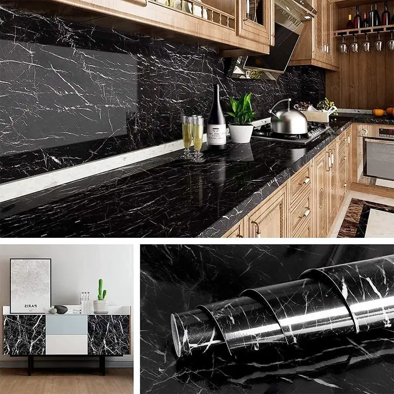 Black Marble Waterproof Wall Sticker
