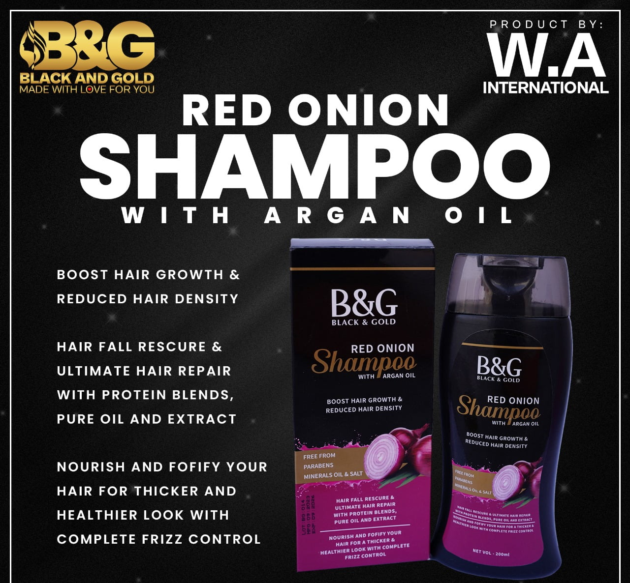 B&G Red Onion Hair Shampoo 200ml
