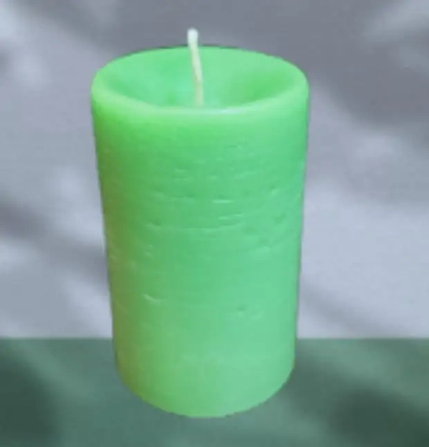 CANDLES CITY -- SCENTED GREEN PILLAR CANDLE (3.5x2 inches)