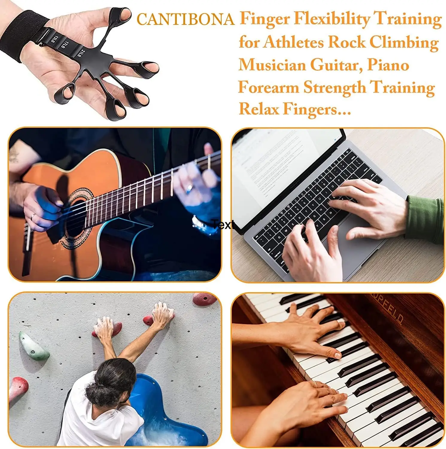 New Finger Grip Strengthener - Adjustable Finger Exerciser and Finger Stretcher - Grip Strength Trainer for Hand Therapy, Rock Climbing - Relieve Pain for Arthritis, Carpal Tunnel. Finger Strengthener