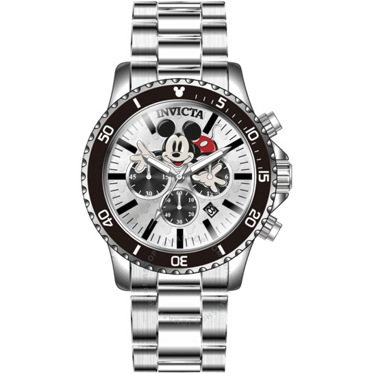 Invicta Disney Mickey Mouse Silver-tone Dial Men's Watch