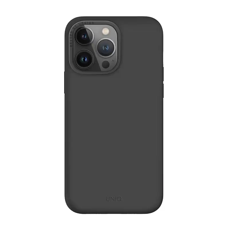Uniq Lino Hue MagClik/Magsafe Compatible Phone Case for iPhone 14 Pro Max – Charcoal (Grey)