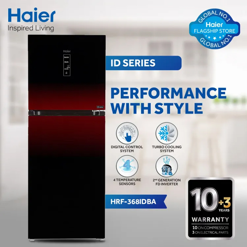 Haier HRF-368 IDRA/IDBA Digital Inverter E-Star Refrigerator 14 Cubic Feet With Official Warranty