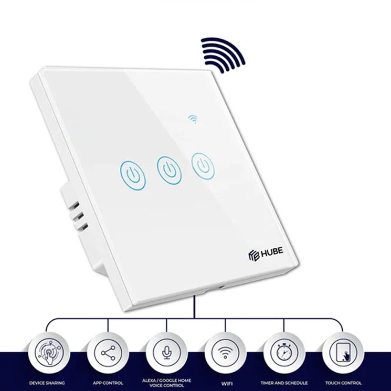 Hube Smart Wifi Home Switch 3 Gang With Official Warranty
