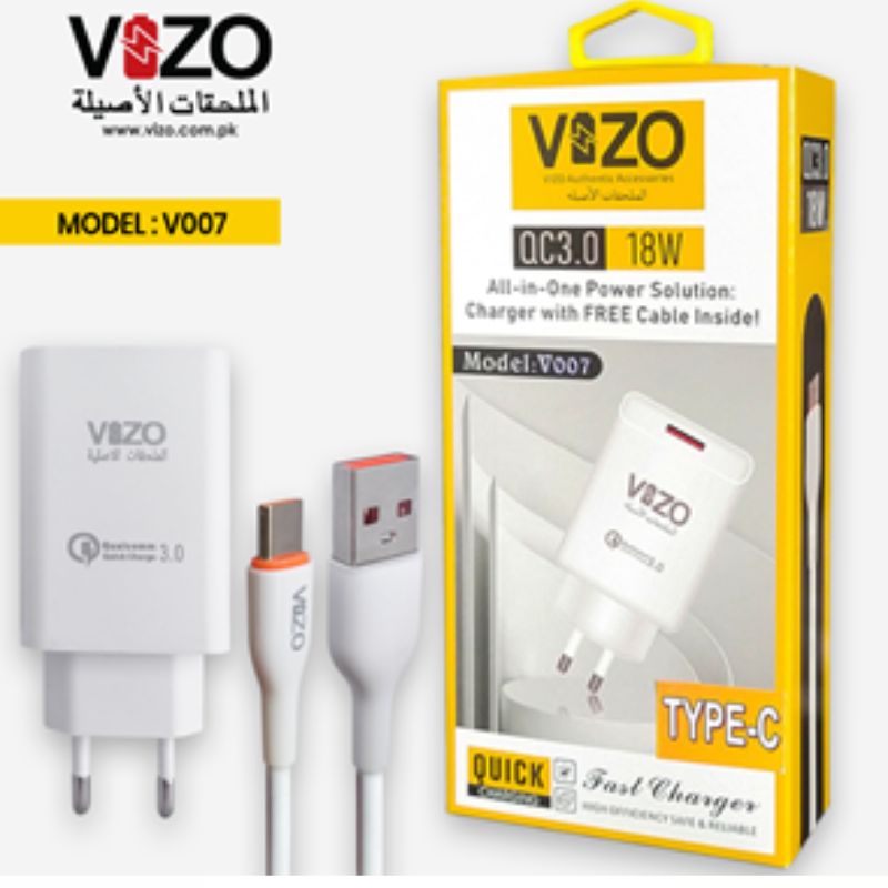 Vizo V007 Type-C Fast Charger With Offical Warranty