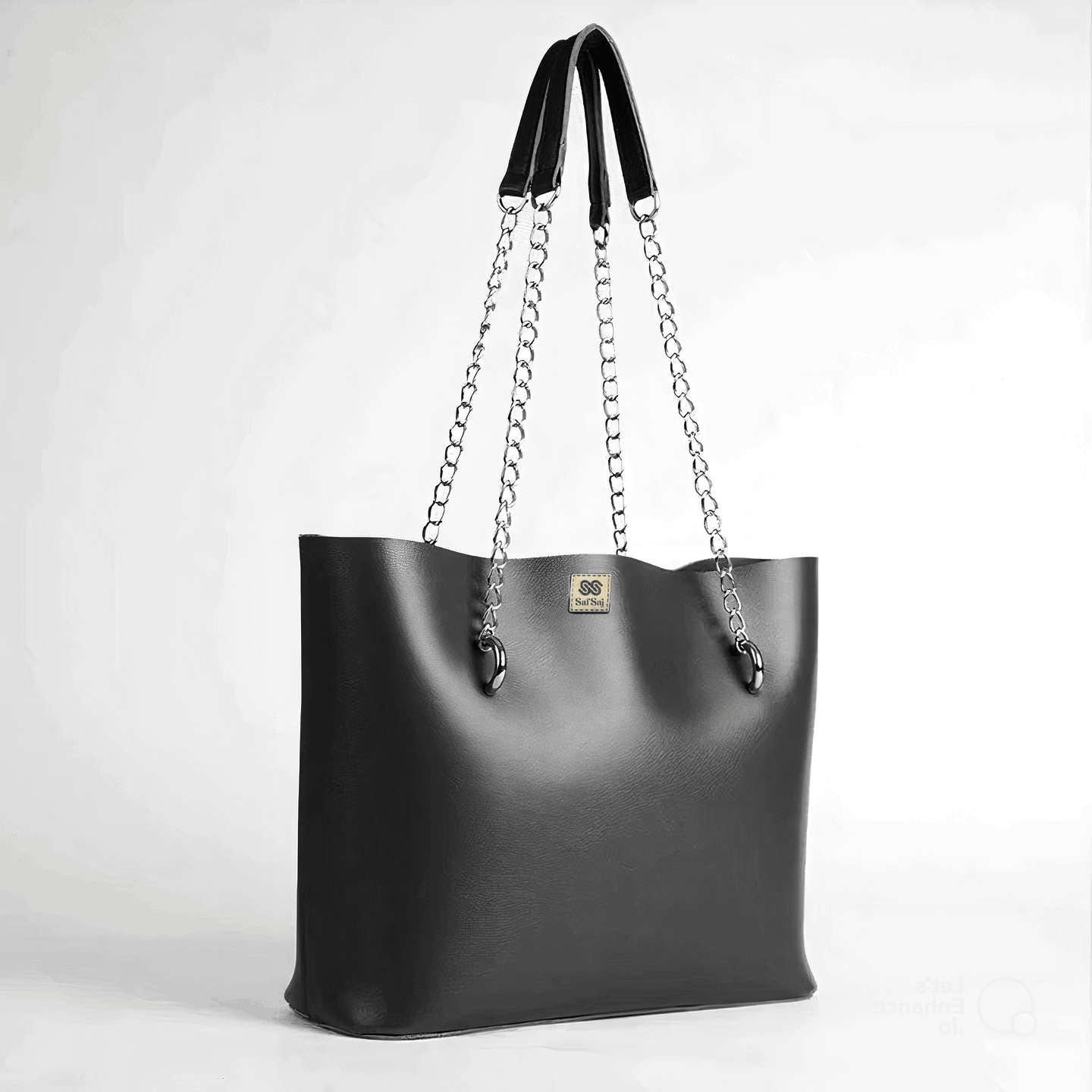 Safsaj Emerald Chain Tote Black