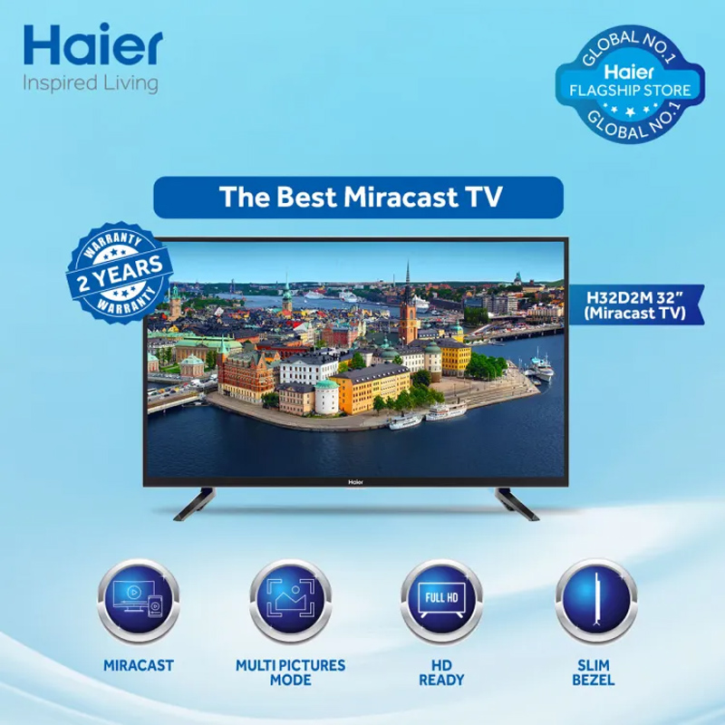 Haier H32D2M 32" Inch LED TV  With Official Warranty.