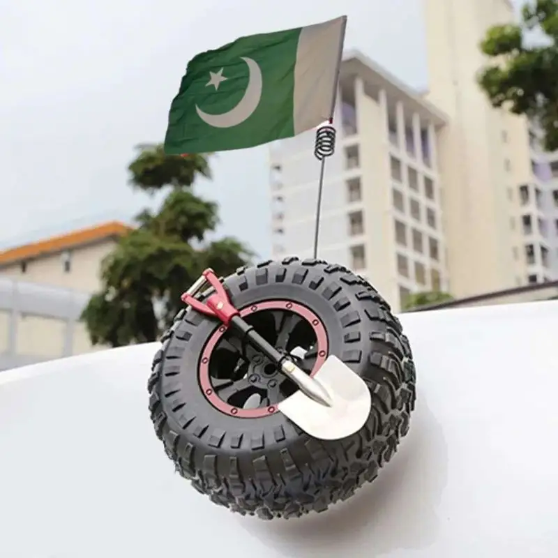Pakistan Flag with Car Antenna Tire Decoration & Shovel