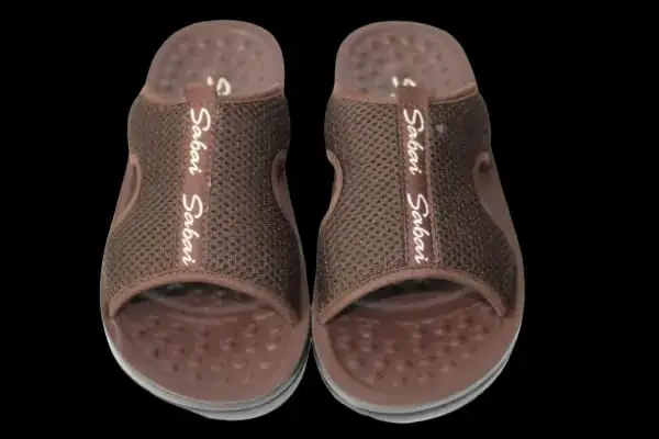 Sabai Thai Comfort Brown Color Synthetic Leather Breathable Cushioned Upper With Reflex Sole And Polyurethane Sole Slides For Men S5103M