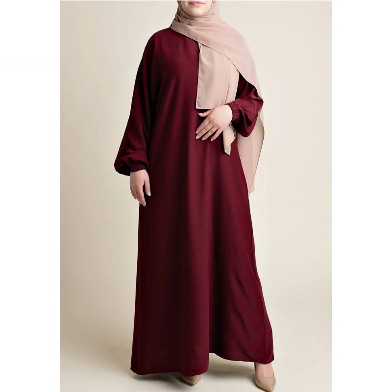 Hatun Classic Everyday Abaya Maroon For Women