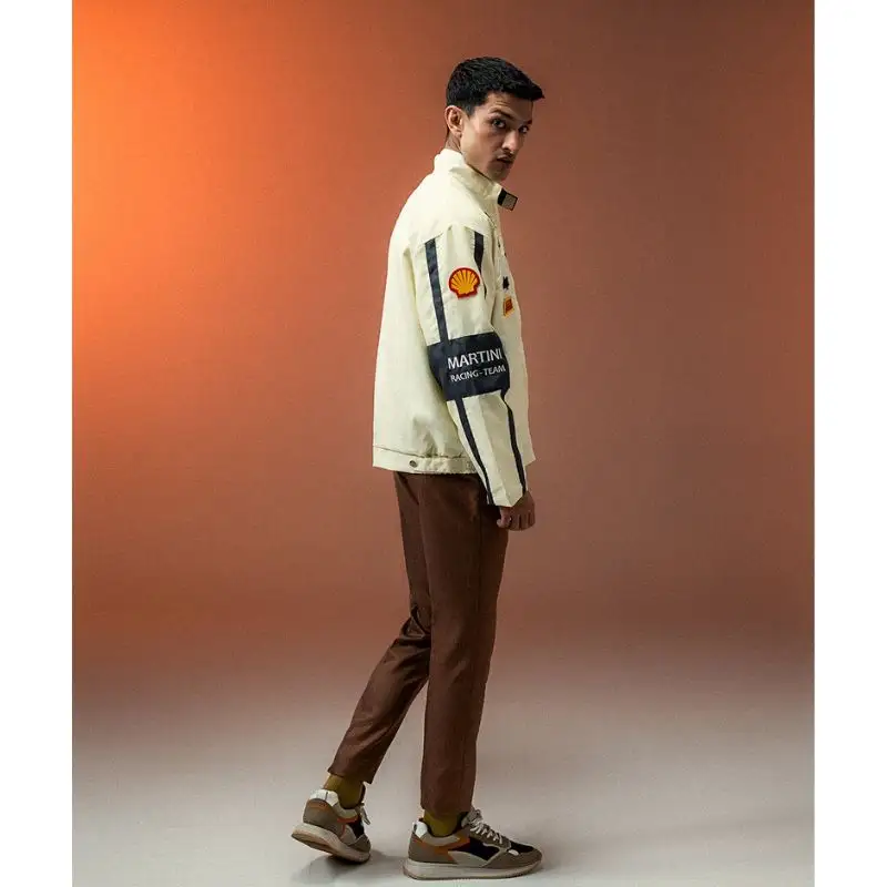 Unisex Apex Racer Beige & Grey Racer Jacket