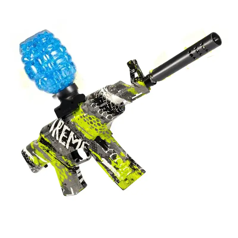 A-47 Gel Blaster Rechargeable Electric Machine Toygun With 1000 Pcs Balls - Green