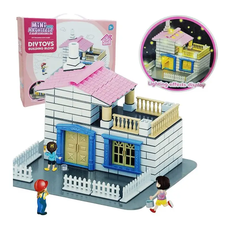 Mini Villa Architect With Lighting Doll House Set 162 pcs