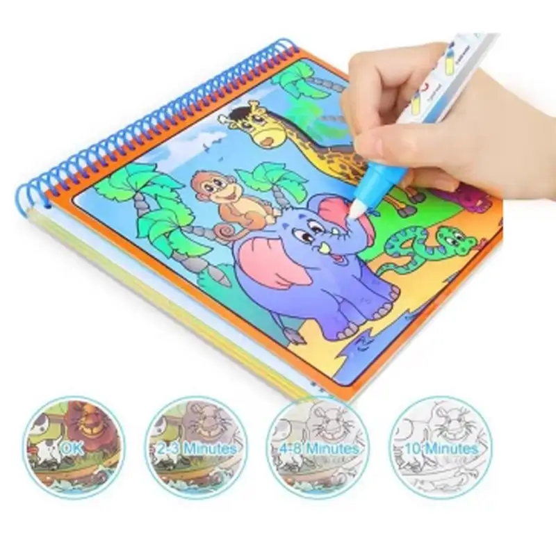 Magical Water Color Painting Book Zoo for Kids Educational Toy and Learning
