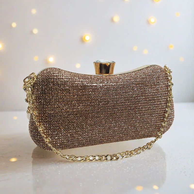 Elegant Golden Fancy Clutch For Women's