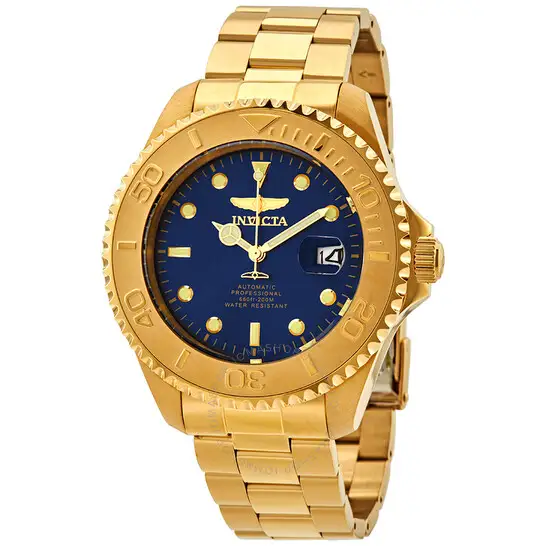 Invicta Pro Diver Automatic Blue Dial Yellow Gold-tone Men's Watch