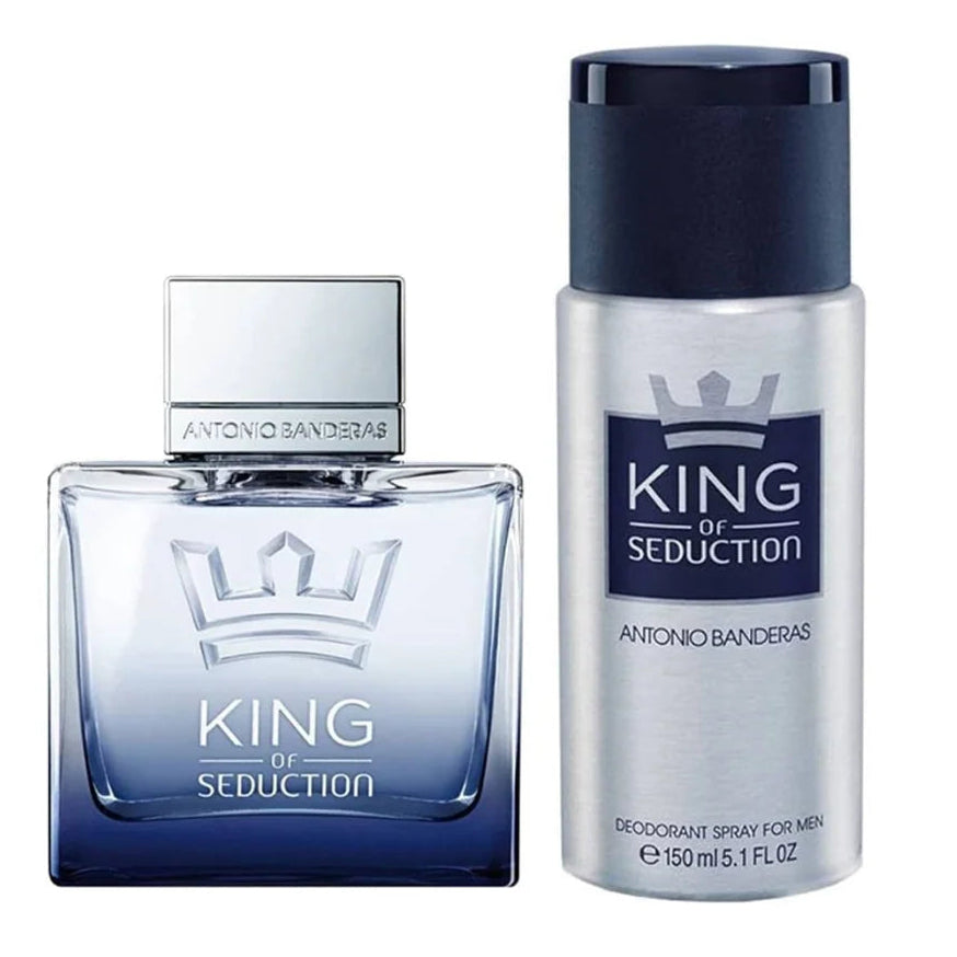 Antonio Banderas King Of Seduction Gift Set for Men - EDT 100ml + Deodorant Spray 150ml (8411061074619)