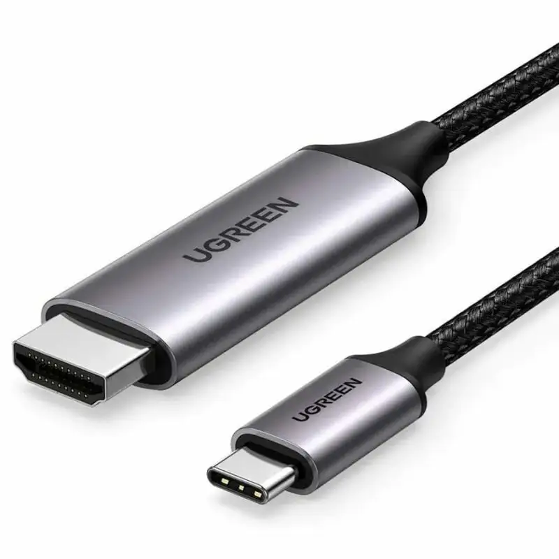 "UGREEN USB-C TO HDMI MALE TO MALE CABLE ALUMINIUM SHELL MM142 50570 1.5-METER (GRAY BLACK)