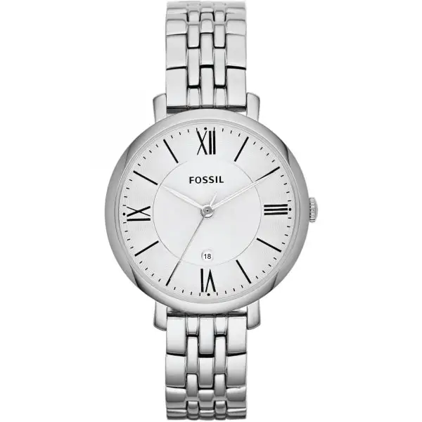Fossil Jacqueline Silver Stainless Steel White Dial Watch For Ladies - ES3433