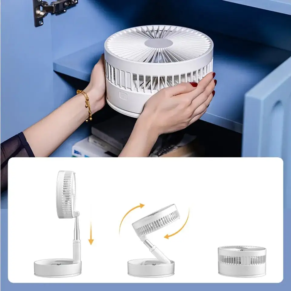 Retractable 2 In 1 Foldable and Portable Fan Small Mini Fan USB Charging Long Battery