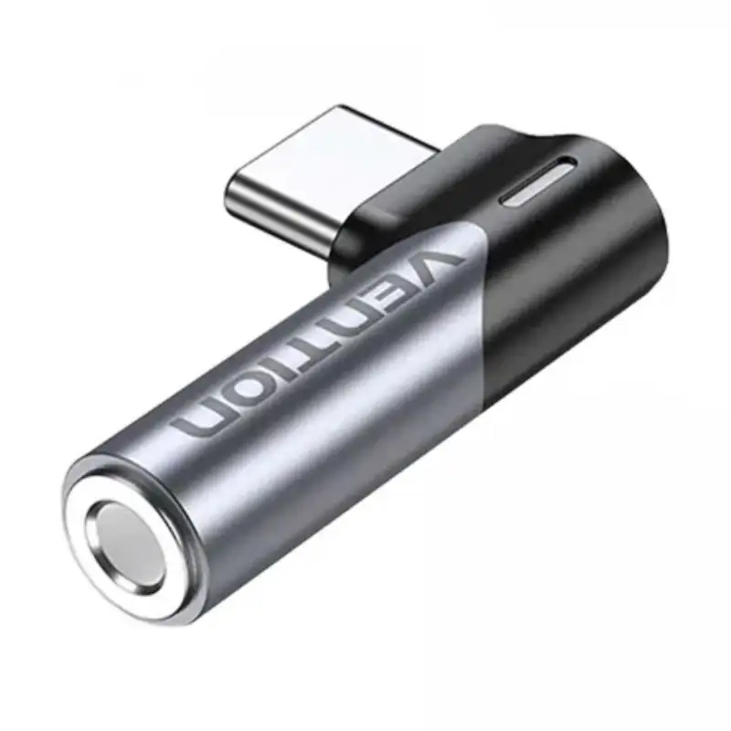 Vention USB-C Male to 3.5mm Female Audio Adapter Gray Aluminum Alloy Type