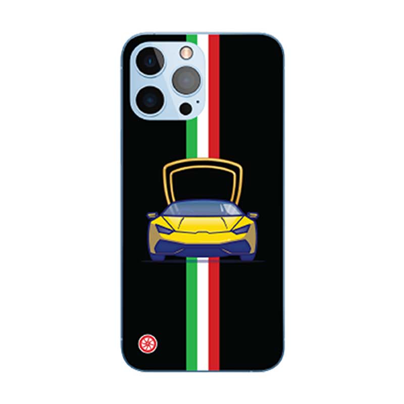 Customized Mobile Case for Apple iPhones (Lamborghini-strips - PW)