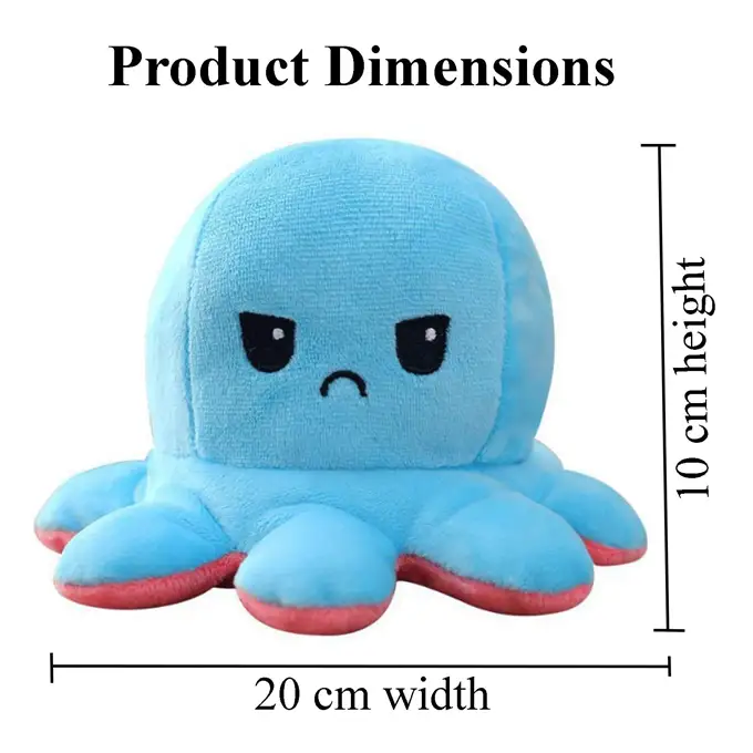 Reversible Octopus Stuffed Creative Mood Change Double-Sided Flip - Assorted Colors